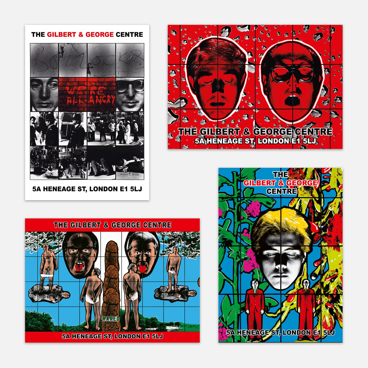 GILBERT & GEORGE *HAND-SIGNED* ART POSTERS (SET OF 4)