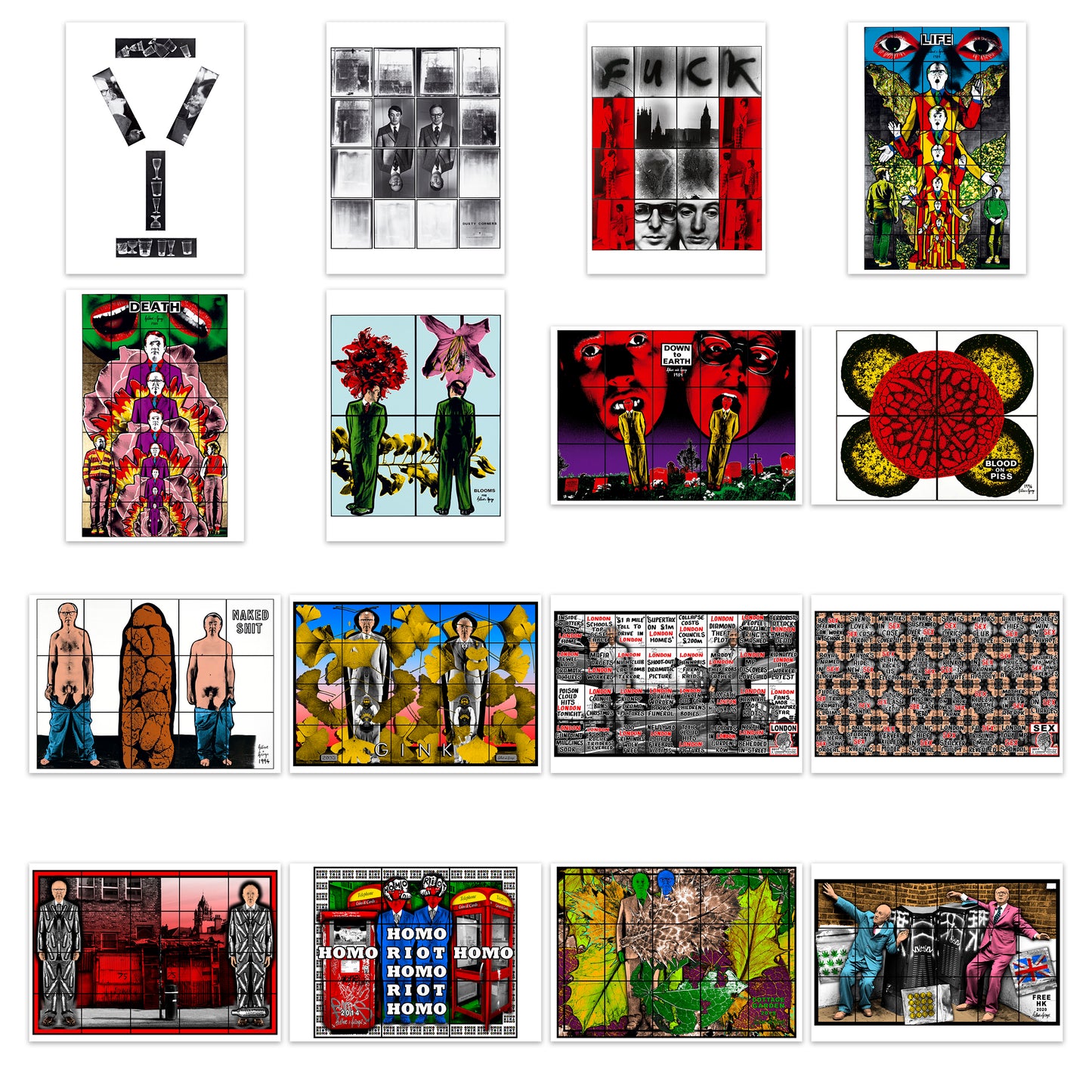GILBERT & GEORGE ART POSTCARDS SET (OF 16)
