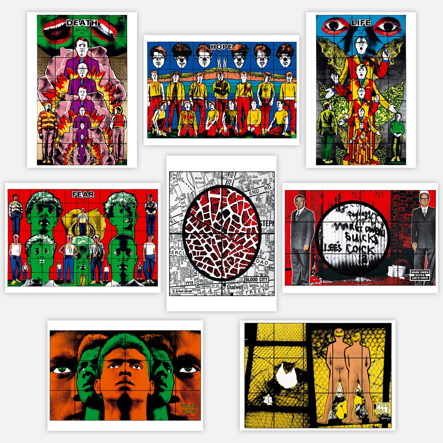 DEATH HOPE LIFE FEAR... POSTCARD SET (OF 8)