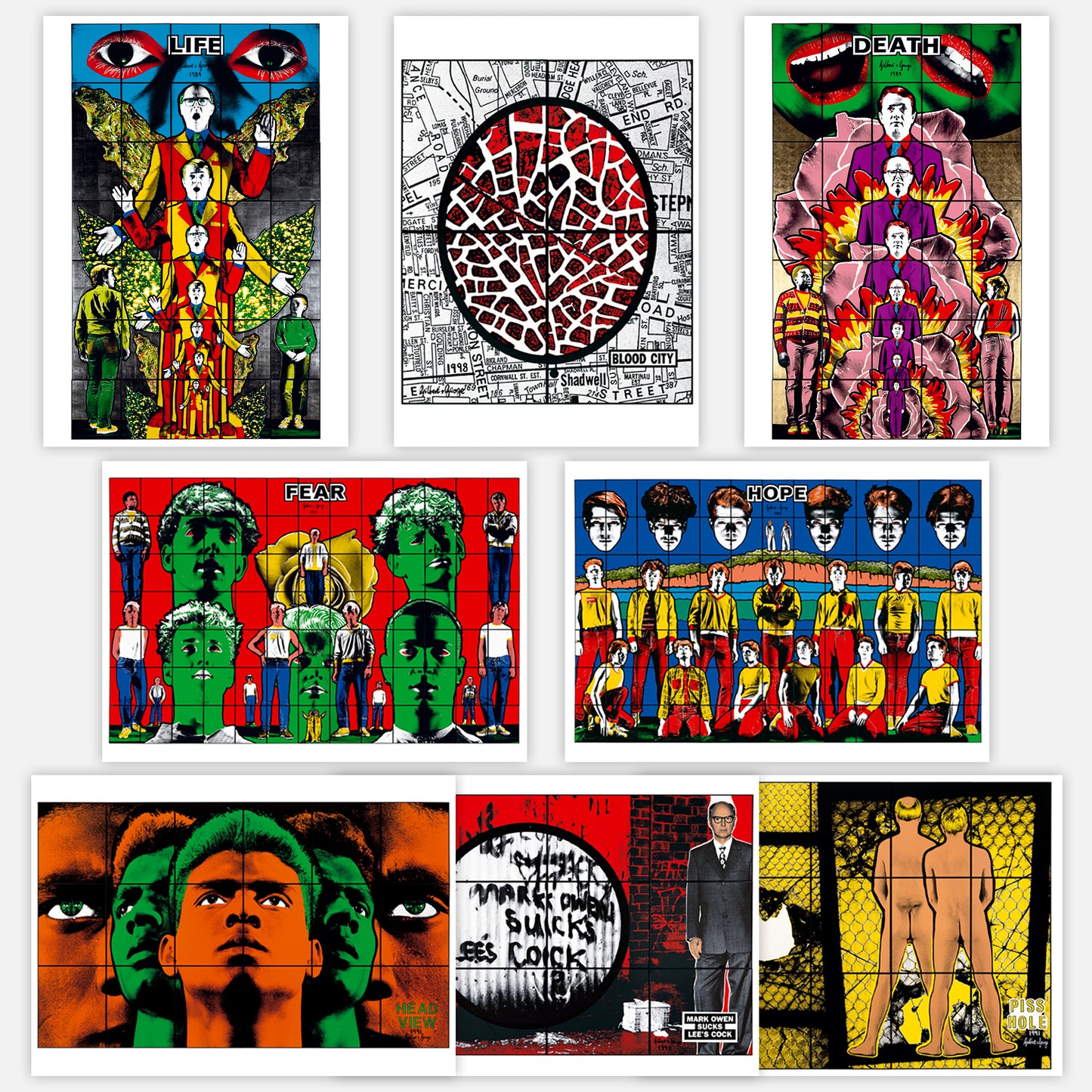 DEATH HOPE LIFE FEAR... POSTCARD SET (OF 8)